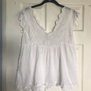 Eyelet Ruffle Tank